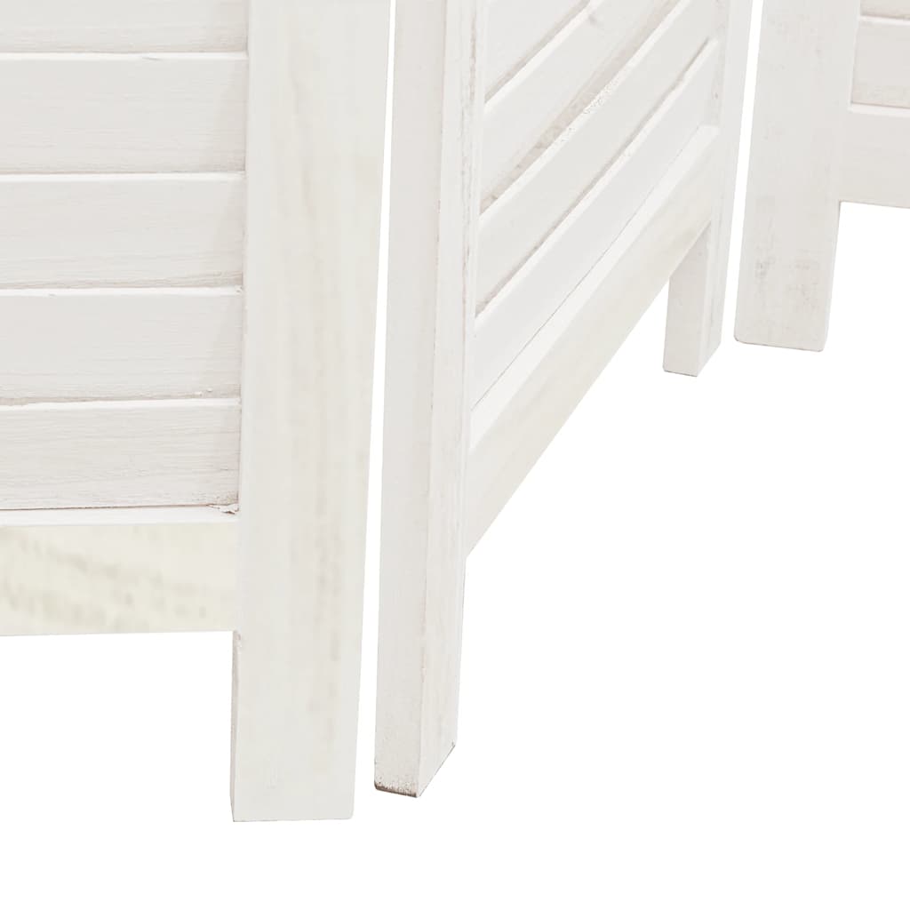 Cloison de séparation 6 panneaux blanc bois de paulownia massif - XIOS