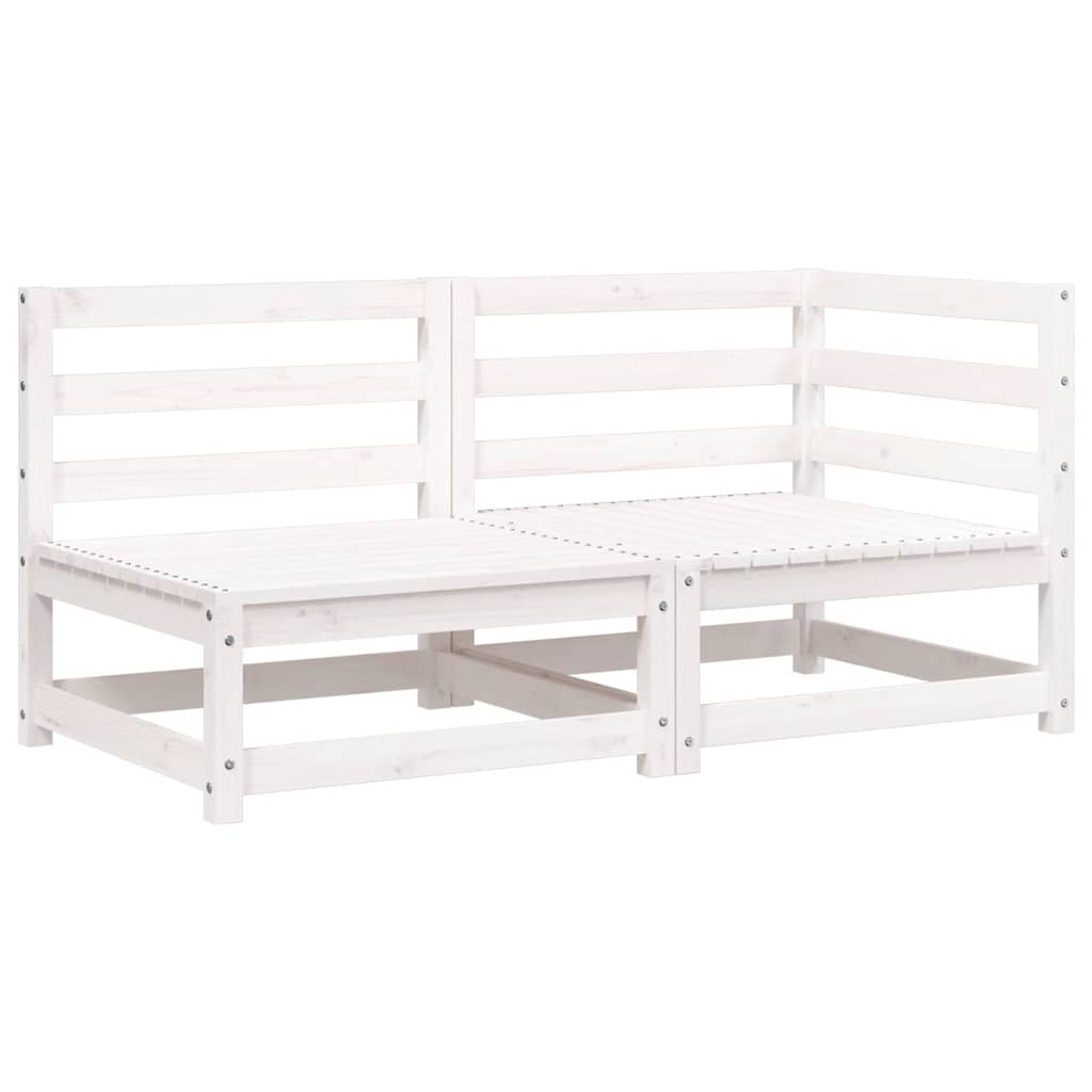 Canapé de jardin 2 places blanc bois de pin massif Éléments pour canapés modulables de jardin vidaXL