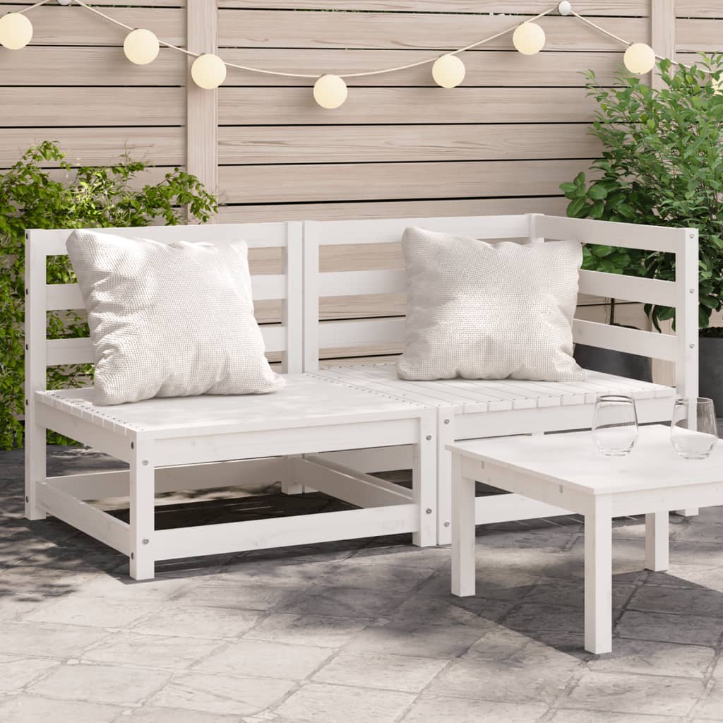 Canapé de jardin 2 places blanc bois de pin massif Éléments pour canapés modulables de jardin vidaXL