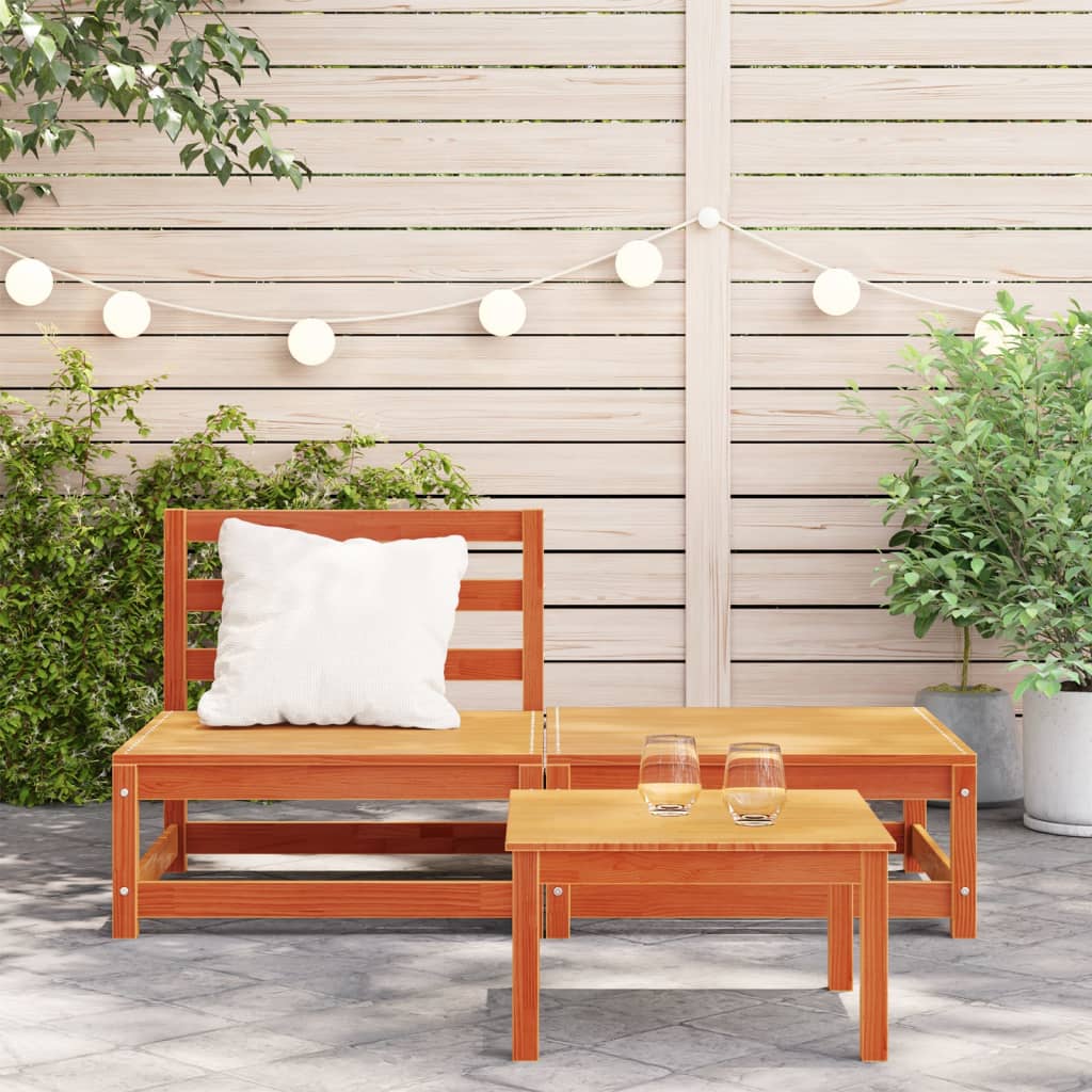 Canapé de jardin sans accoudoirs repose-pieds bois pin massif Éléments pour canapés modulables de jardin vidaXL