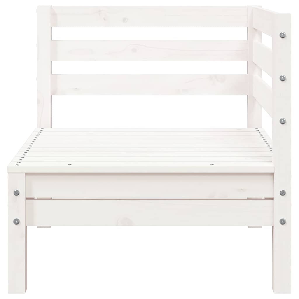 Canapé de jardin 3 places et repose-pied blanc bois pin massif - XIOS