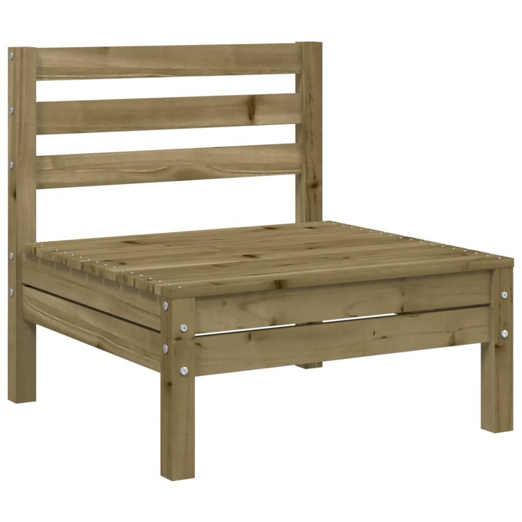 Canapé de jardin 3 places avec repose-pieds bois pin imprégné - XIOS