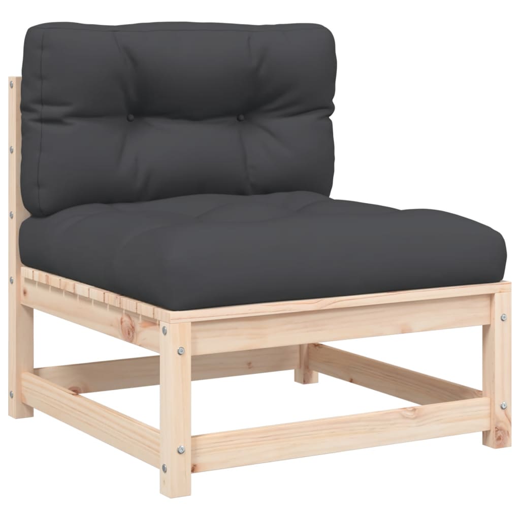 Canapé de jardin sans accoudoirs et coussins bois massif de pin Éléments pour canapés modulables de jardin vidaXL