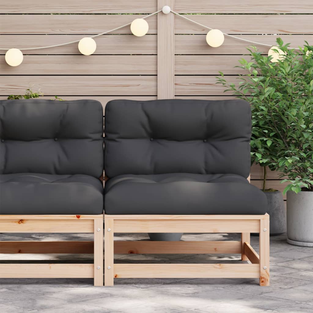 Canapé de jardin sans accoudoirs et coussins bois massif de pin Éléments pour canapés modulables de jardin vidaXL