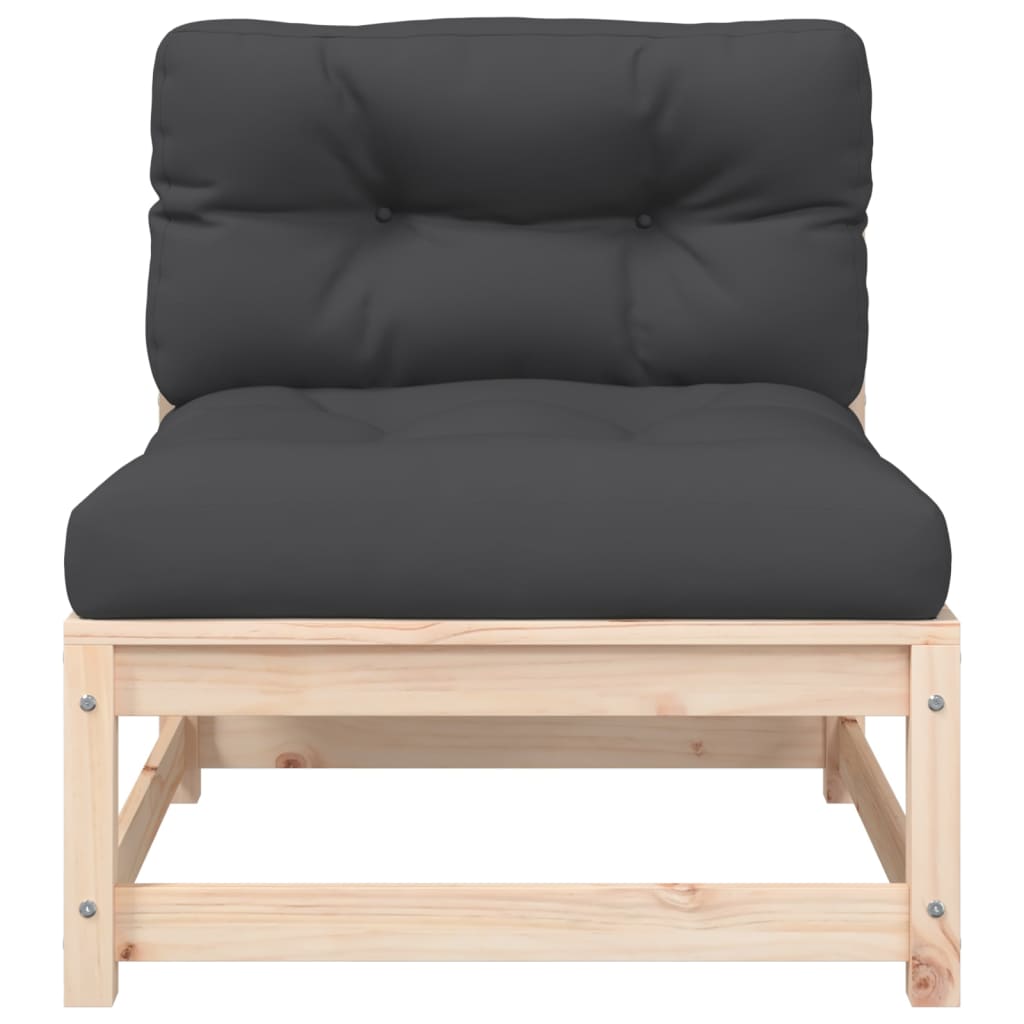 Canapé de jardin sans accoudoirs et coussins bois massif de pin Éléments pour canapés modulables de jardin vidaXL