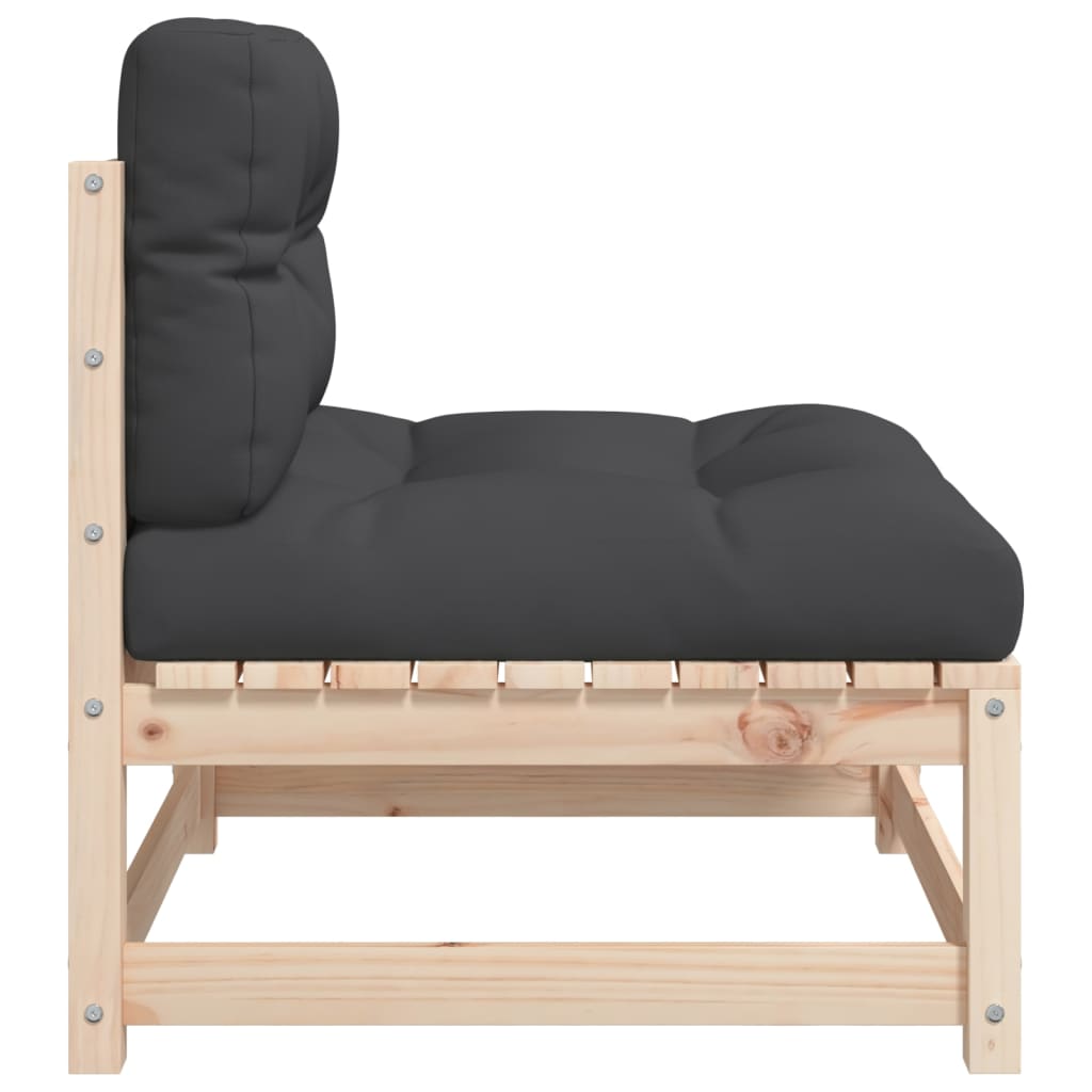 Canapé de jardin sans accoudoirs et coussins bois massif de pin Éléments pour canapés modulables de jardin vidaXL
