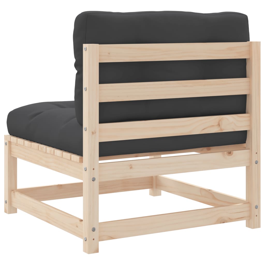 Canapé de jardin sans accoudoirs et coussins bois massif de pin Éléments pour canapés modulables de jardin vidaXL
