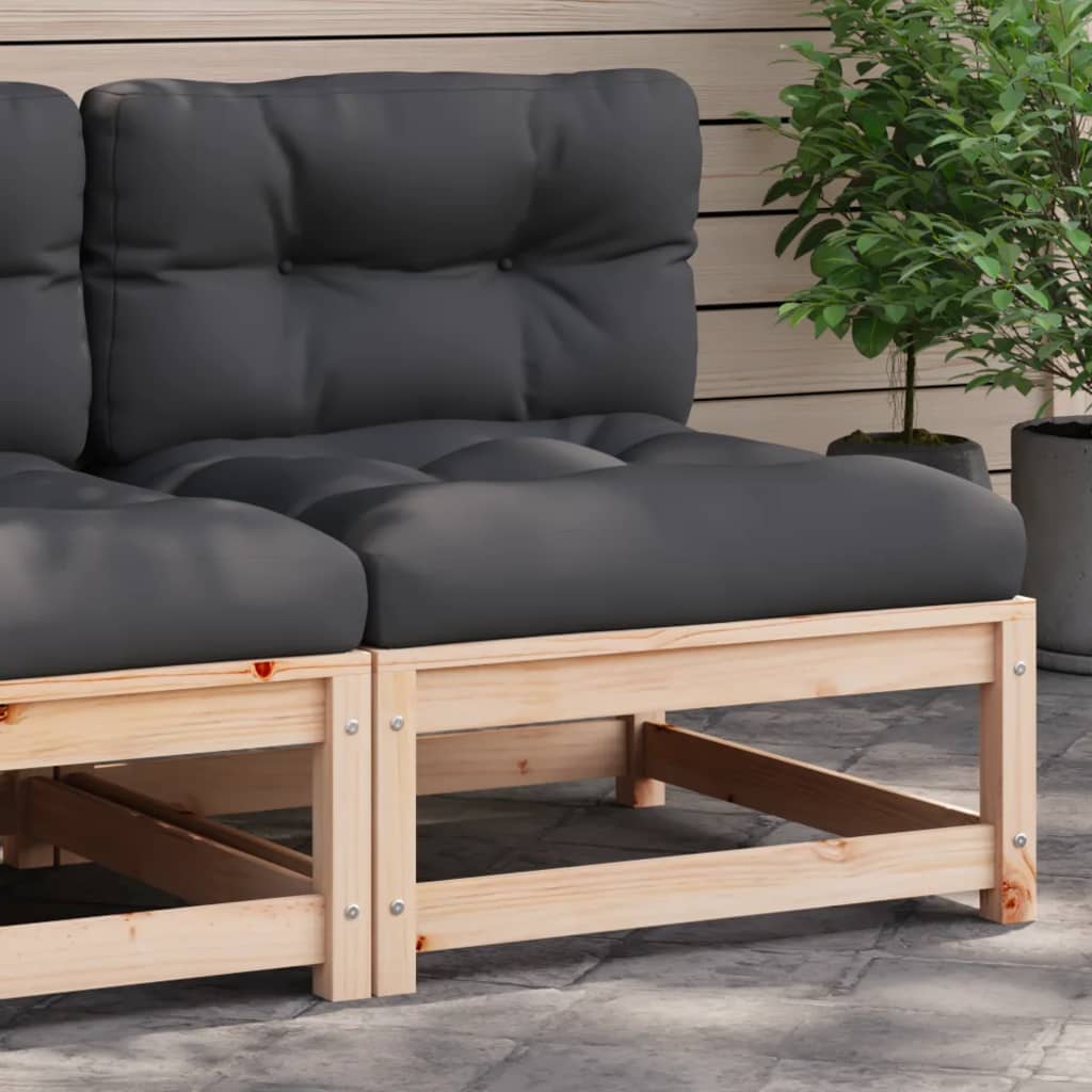 Canapé de jardin sans accoudoirs et coussins bois massif de pin Éléments pour canapés modulables de jardin vidaXL