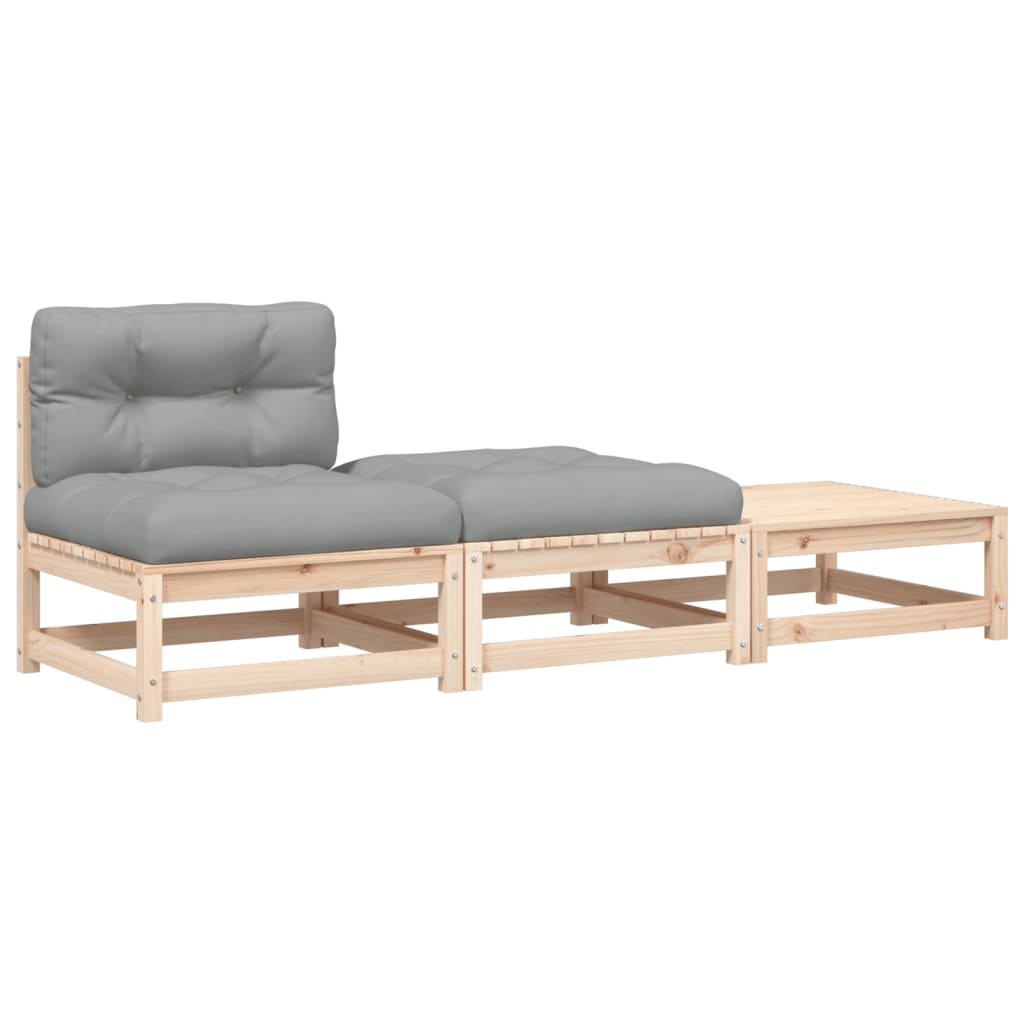 Canapé de jardin sans accoudoirs avec coussins et repose-pieds Éléments pour canapés modulables de jardin vidaXL
