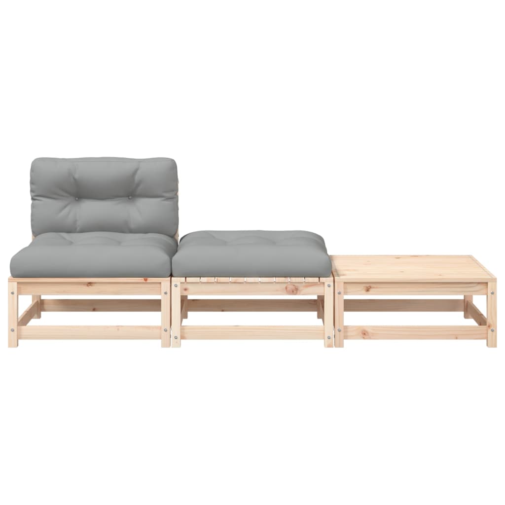 Canapé de jardin sans accoudoirs avec coussins et repose-pieds Éléments pour canapés modulables de jardin vidaXL