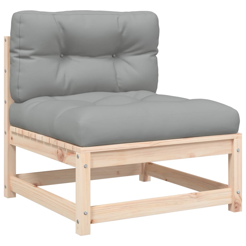 Canapé de jardin sans accoudoirs avec coussins et repose-pieds Éléments pour canapés modulables de jardin vidaXL