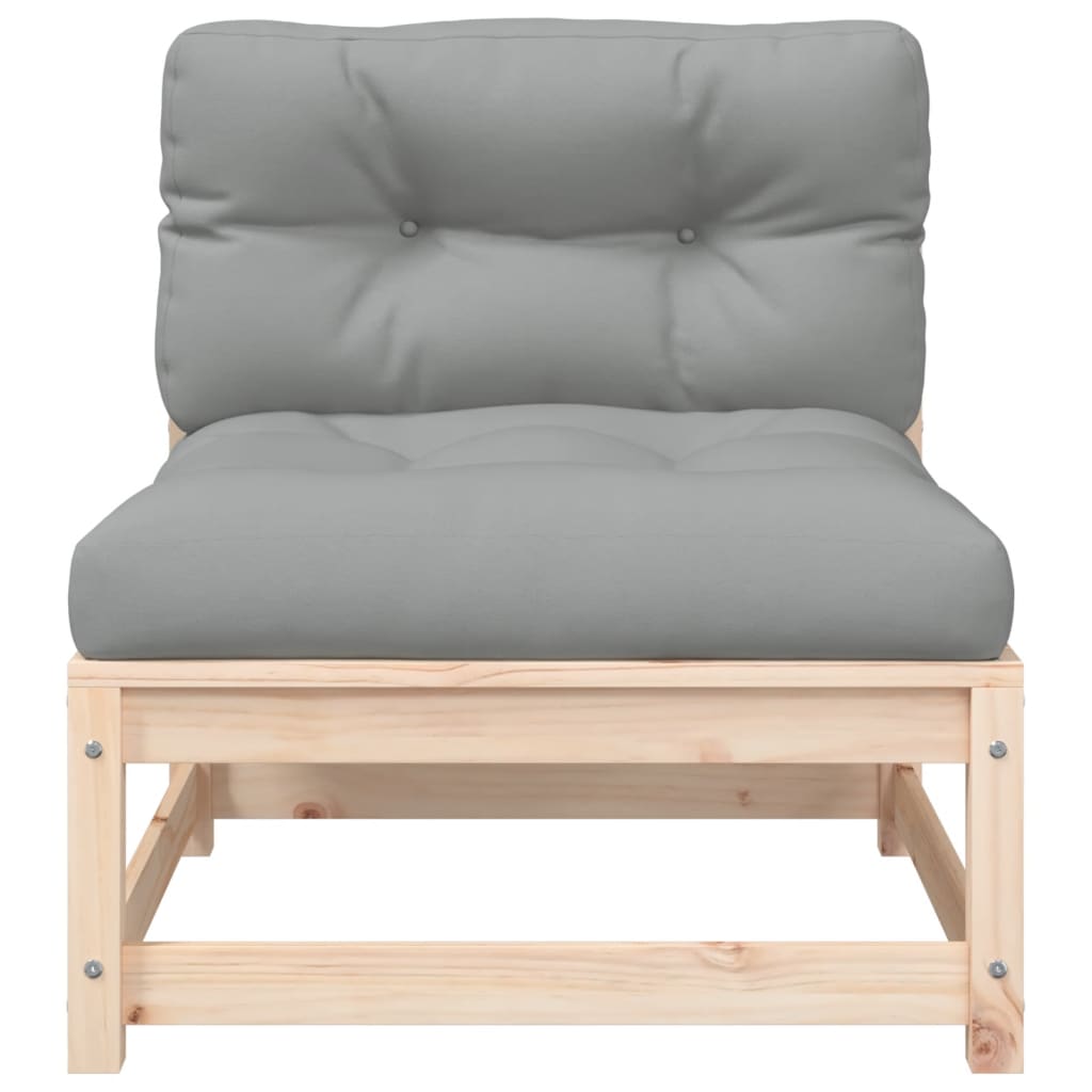 Canapé de jardin sans accoudoirs avec coussins et repose-pieds Éléments pour canapés modulables de jardin vidaXL