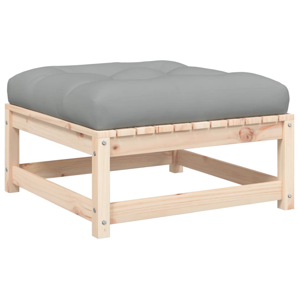 Canapé de jardin sans accoudoirs avec coussins et repose-pieds Éléments pour canapés modulables de jardin vidaXL