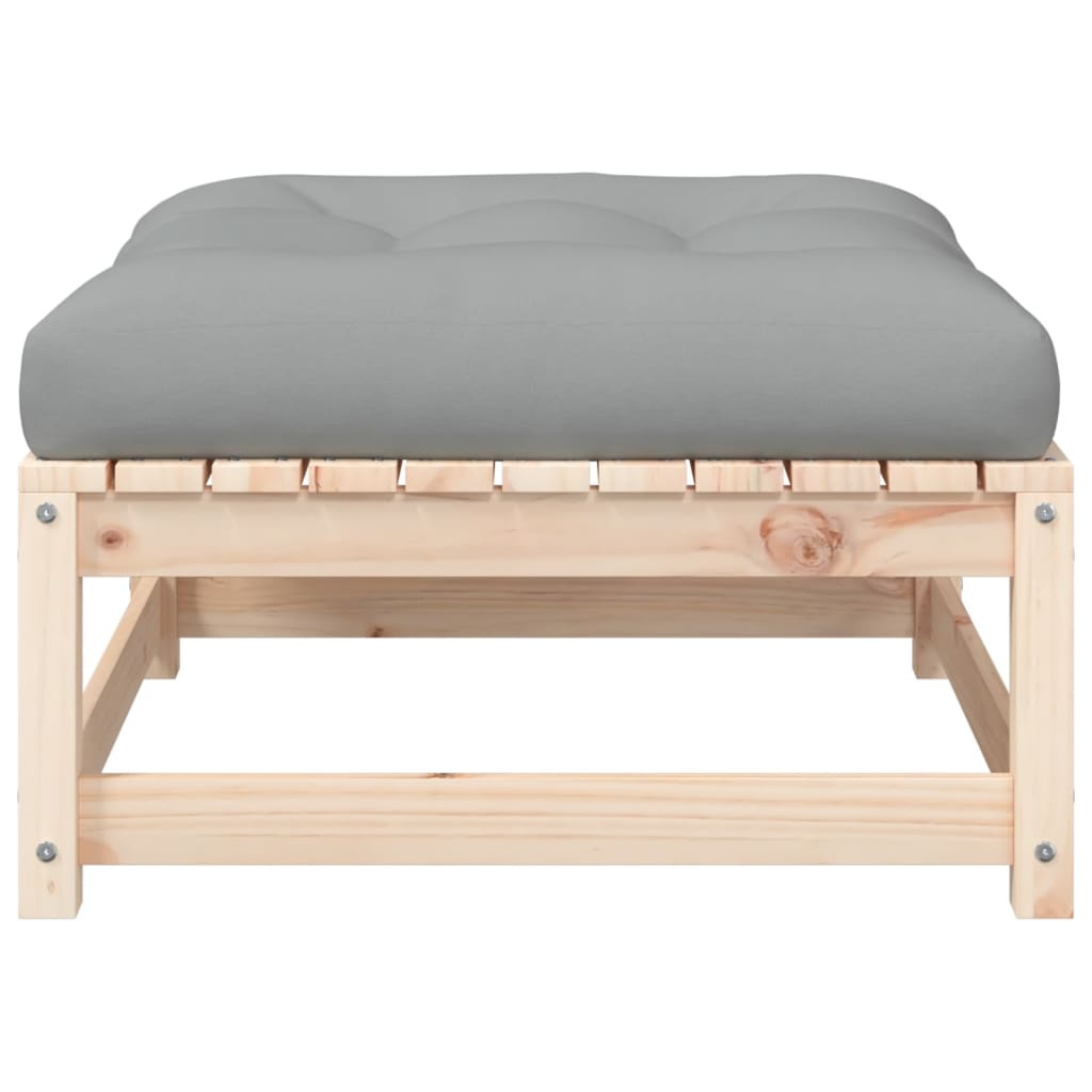 Canapé de jardin sans accoudoirs avec coussins et repose-pieds Éléments pour canapés modulables de jardin vidaXL