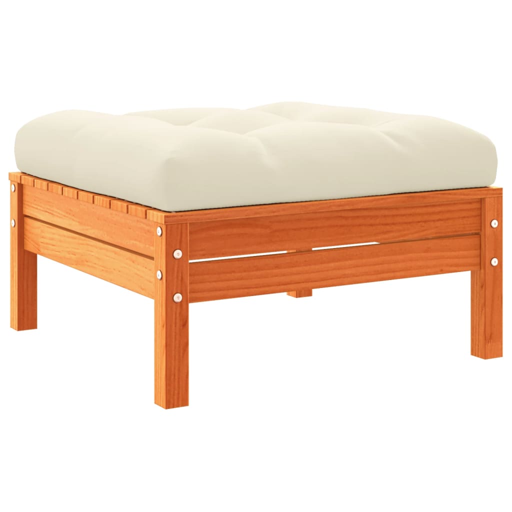 Repose-pieds de jardin avec coussins 2 pcs bois massif pin Éléments pour canapés modulables de jardin vidaXL