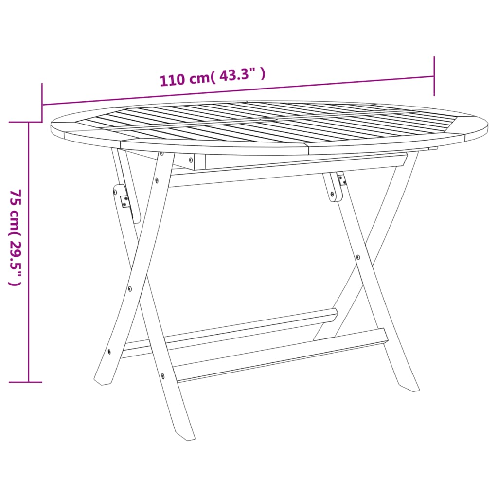 Ensemble à manger de jardin 5 pcs Bois d'acacia solide
