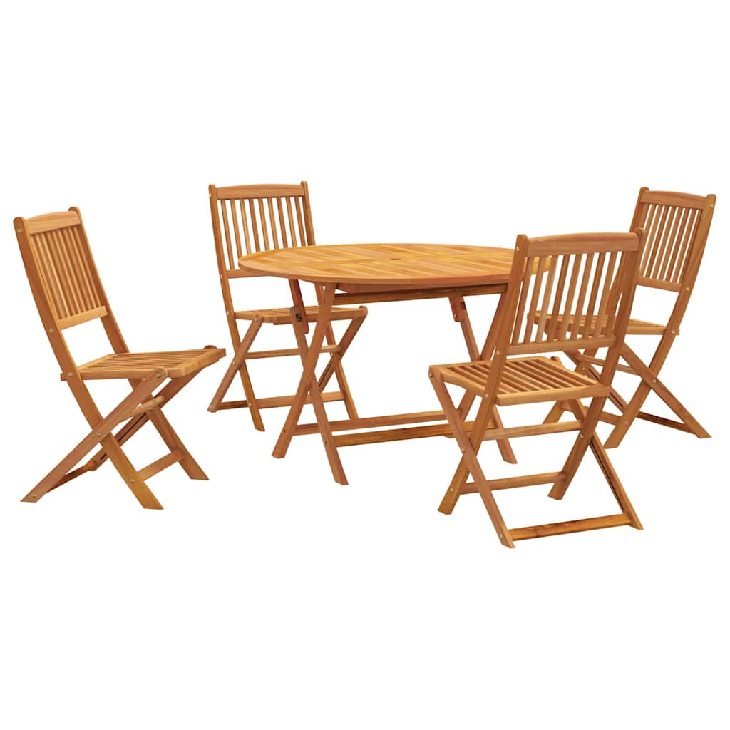 Ensemble de salle à manger de jardin 5 pcs bois d'acacia solide