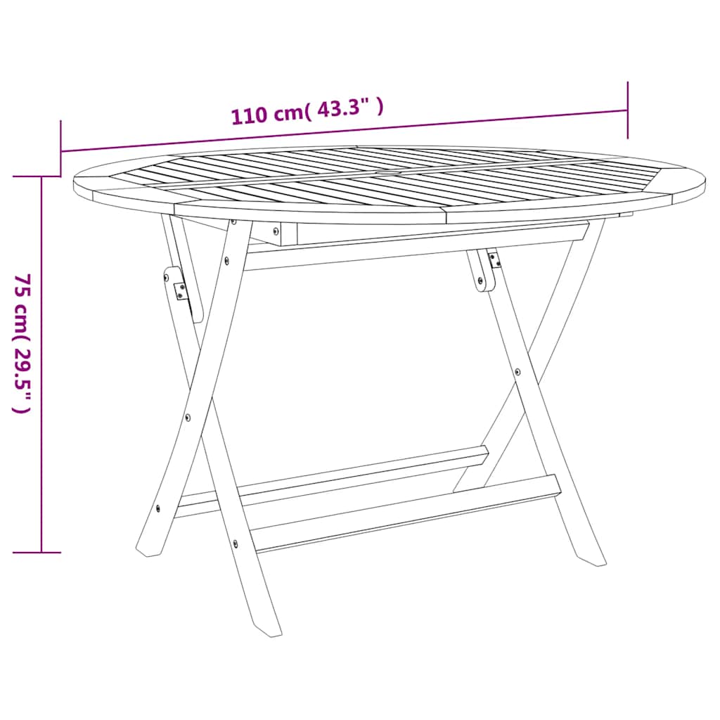 Ensemble de salle à manger de jardin 5 pcs bois d'acacia solide