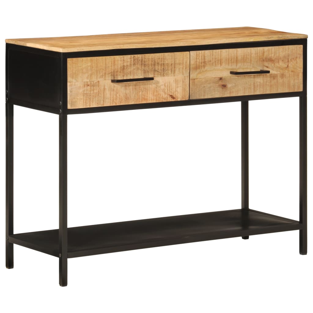 Table console 100x35x76 cm bois massif de manguier et fer - XIOS