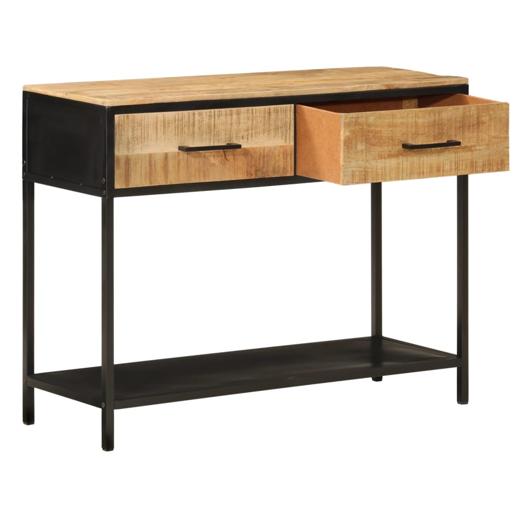 Table console 100x35x76 cm bois massif de manguier et fer - XIOS