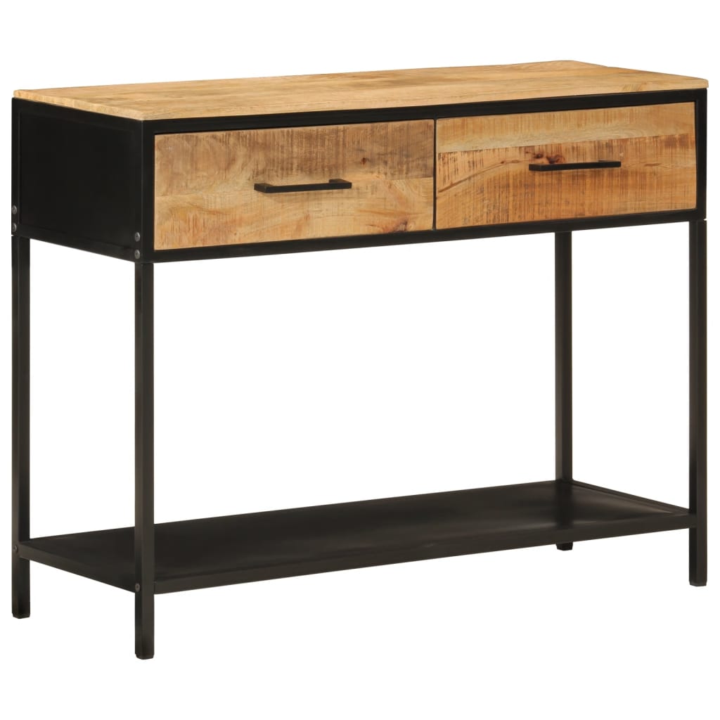 Table console 100x35x76 cm bois massif de manguier et fer - XIOS