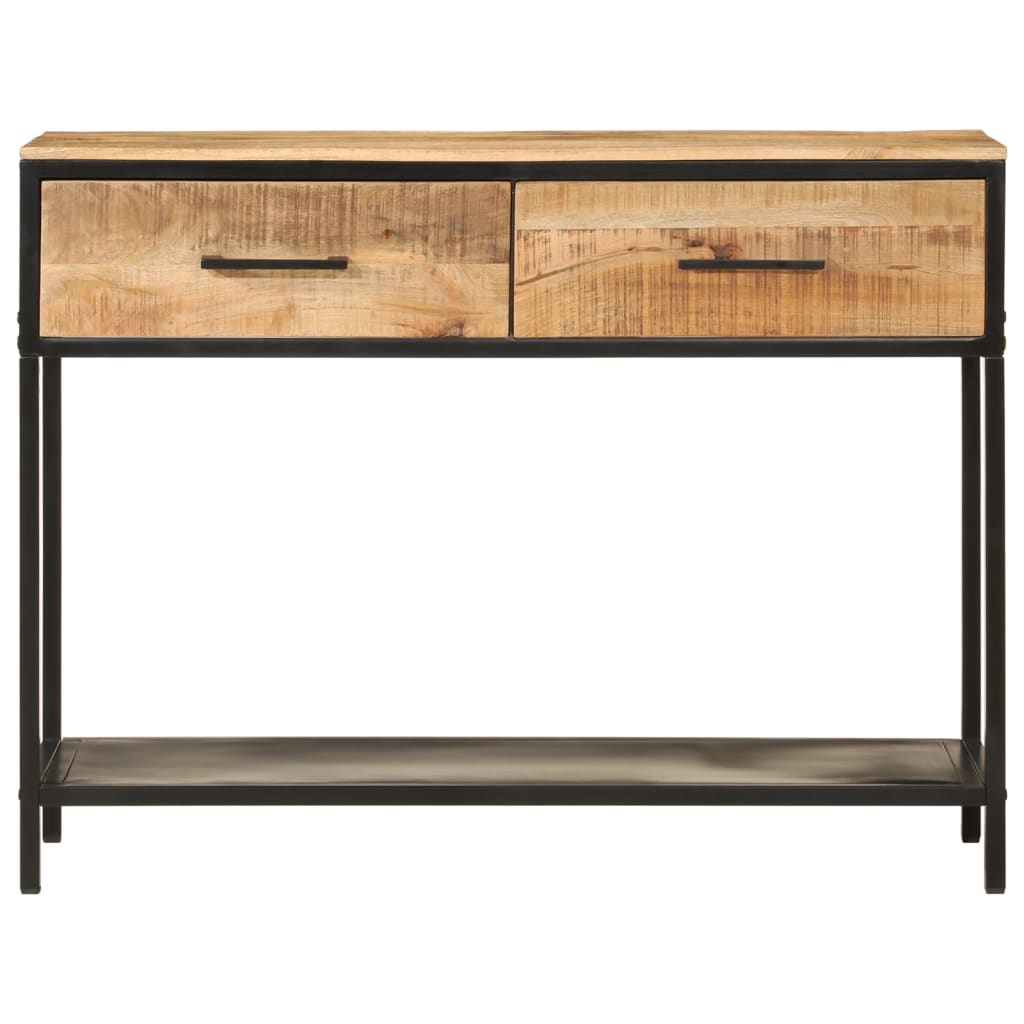 Table console 100x35x76 cm bois massif de manguier et fer - XIOS