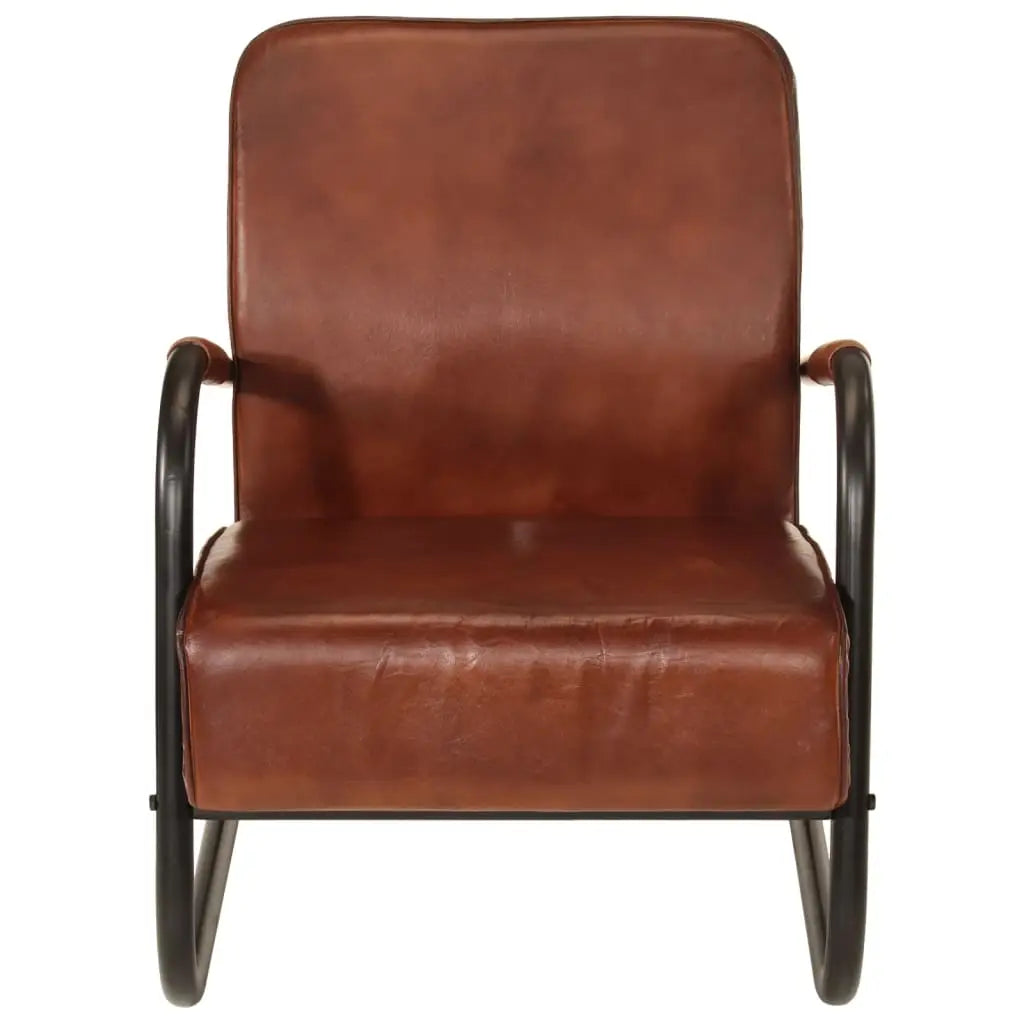 Fauteuil marron cuir véritable - XIOS