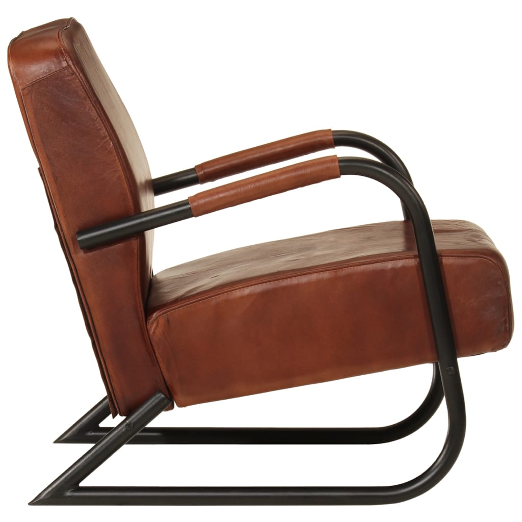 Fauteuil marron cuir véritable - XIOS