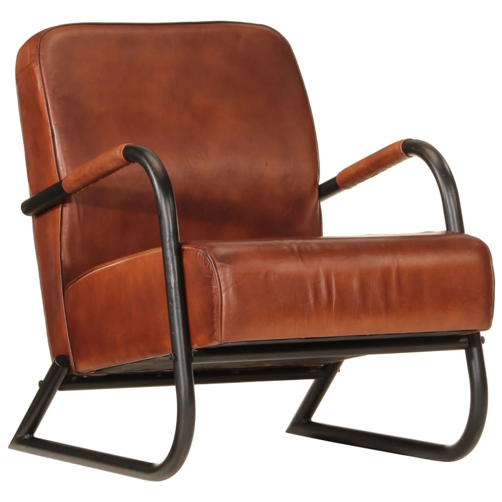 Fauteuil marron cuir véritable - XIOS