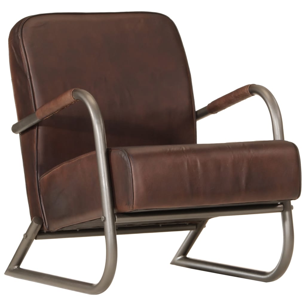Fauteuil marron cuir véritable - XIOS