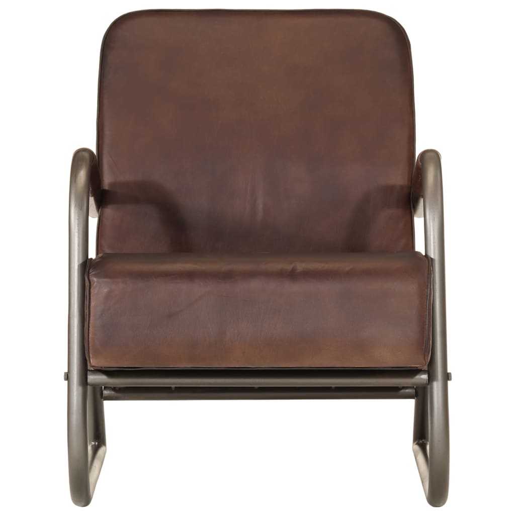 Fauteuil marron cuir véritable - XIOS