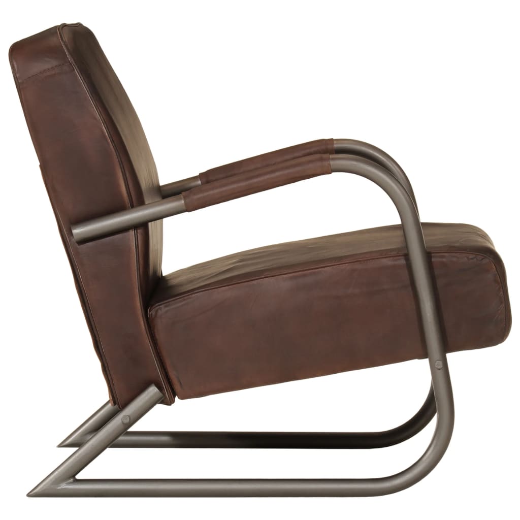 Fauteuil marron cuir véritable - XIOS
