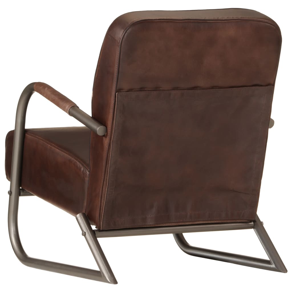 Fauteuil marron cuir véritable - XIOS