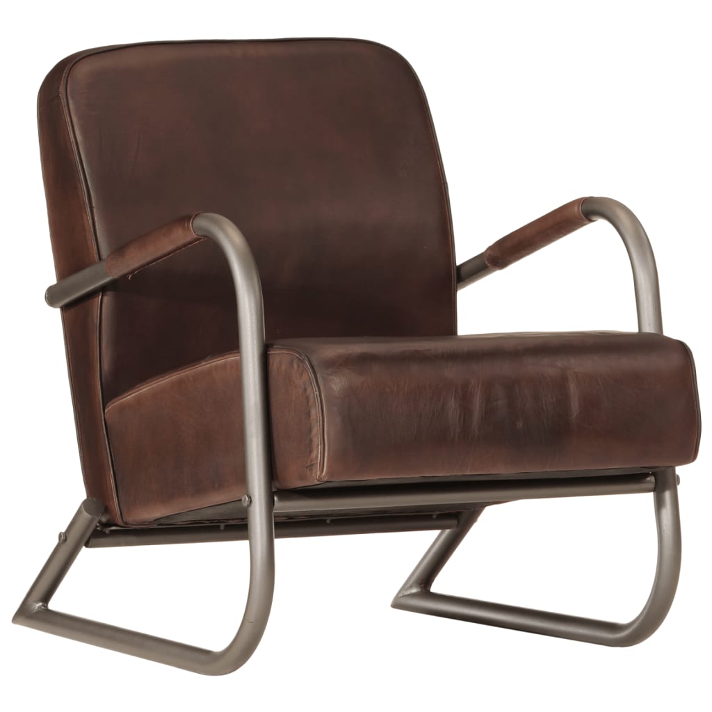 Fauteuil marron cuir véritable - XIOS