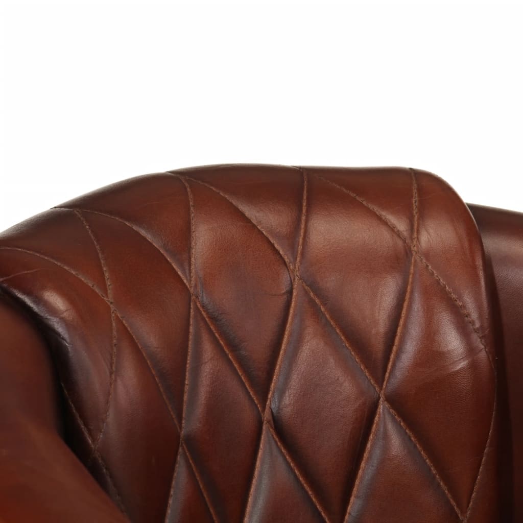 Chaise cabriolet marron cuir véritable - XIOS