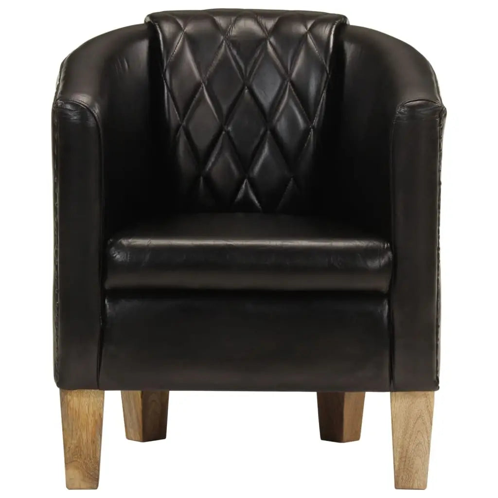 Chaise cabriolet noir cuir véritable - XIOS