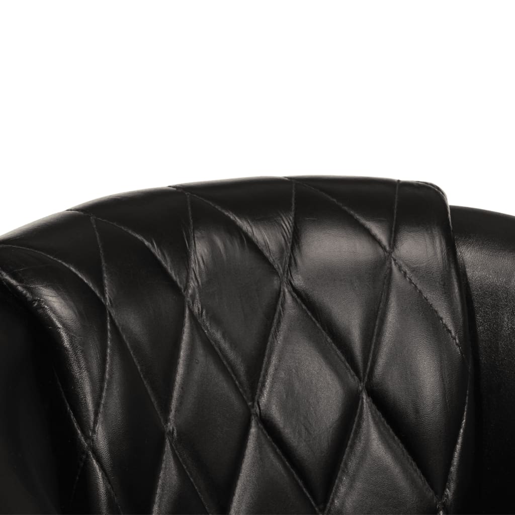 Chaise cabriolet noir cuir véritable - XIOS
