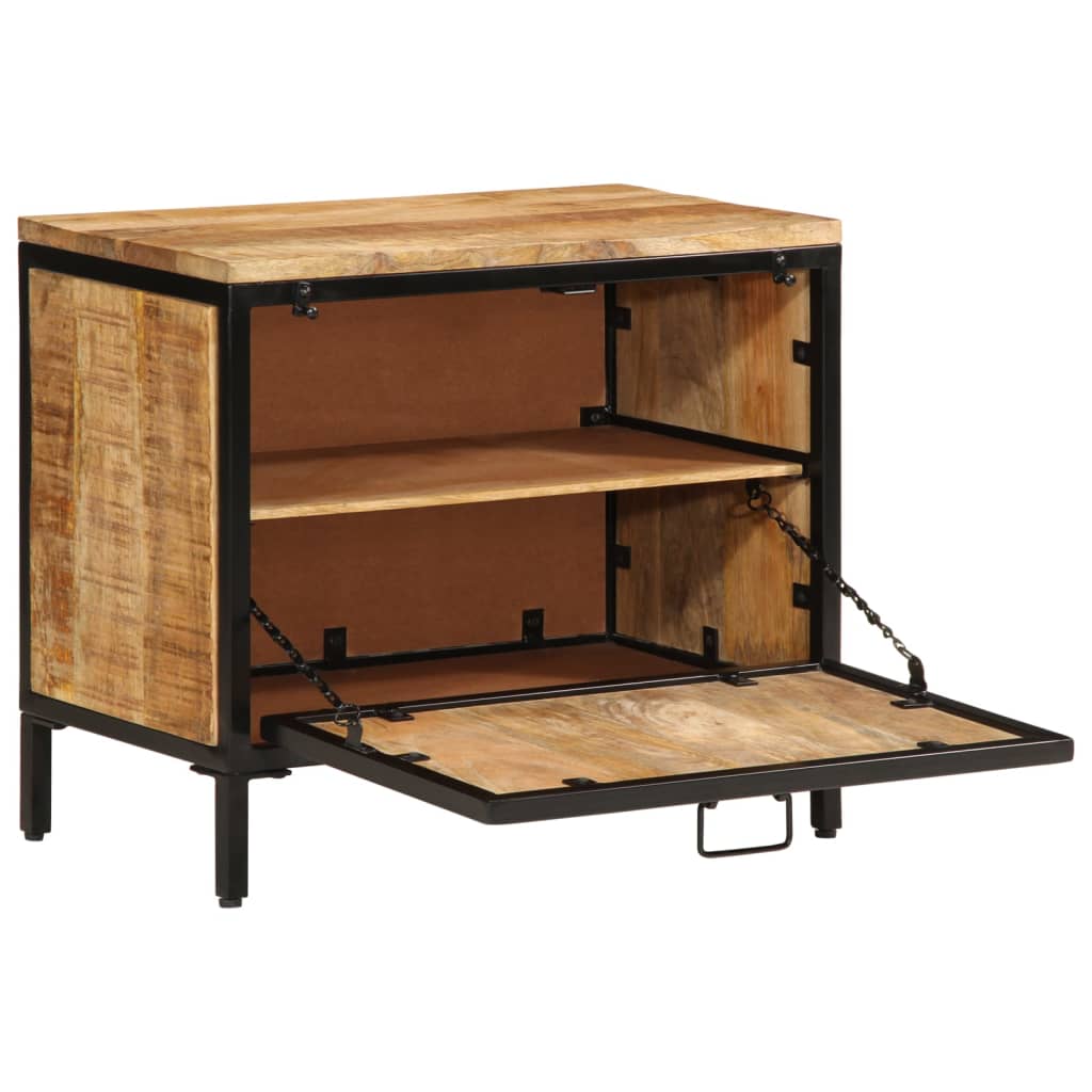Armoire à chaussures 60x35x53 cm bois de manguier massif brut