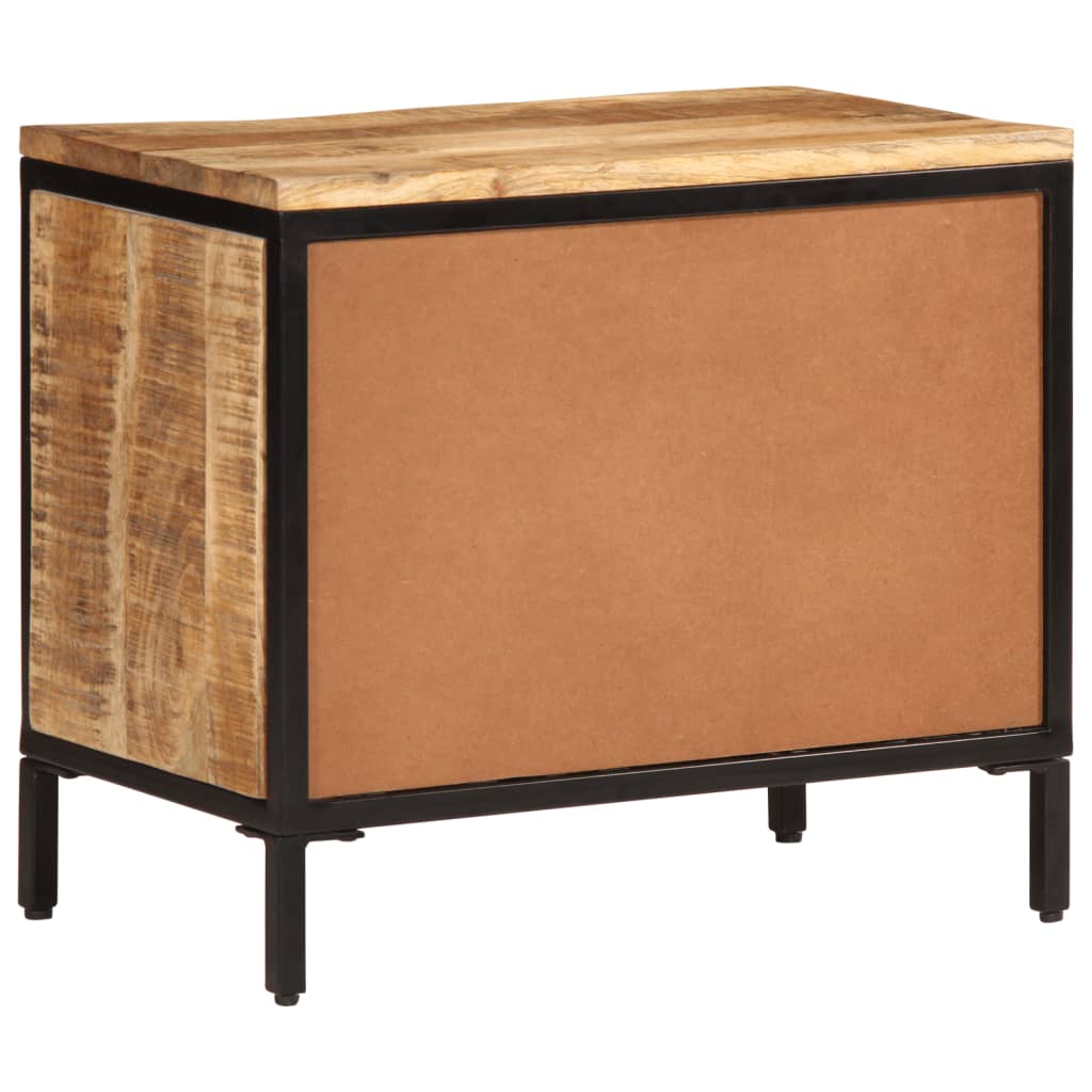 Armoire à chaussures 60x35x53 cm bois de manguier massif brut