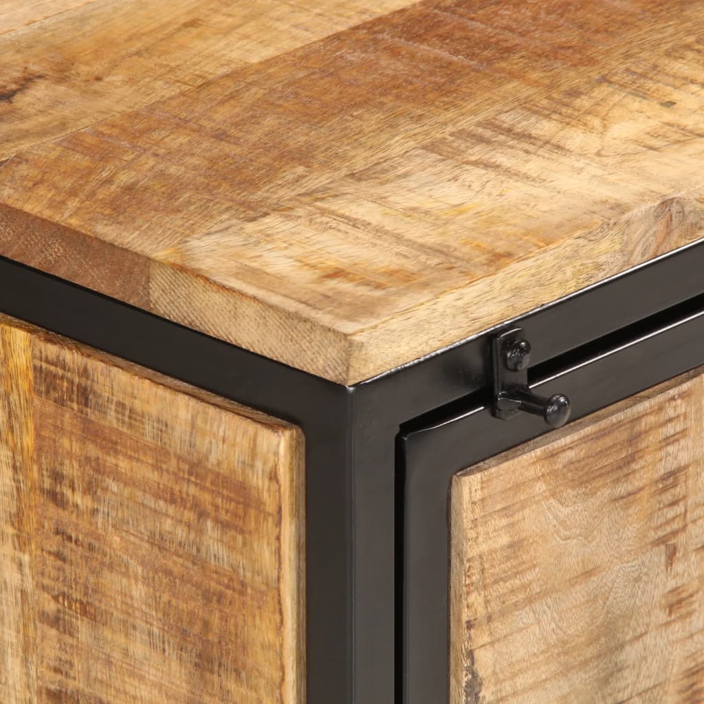 Armoire à chaussures 60x35x53 cm bois de manguier massif brut