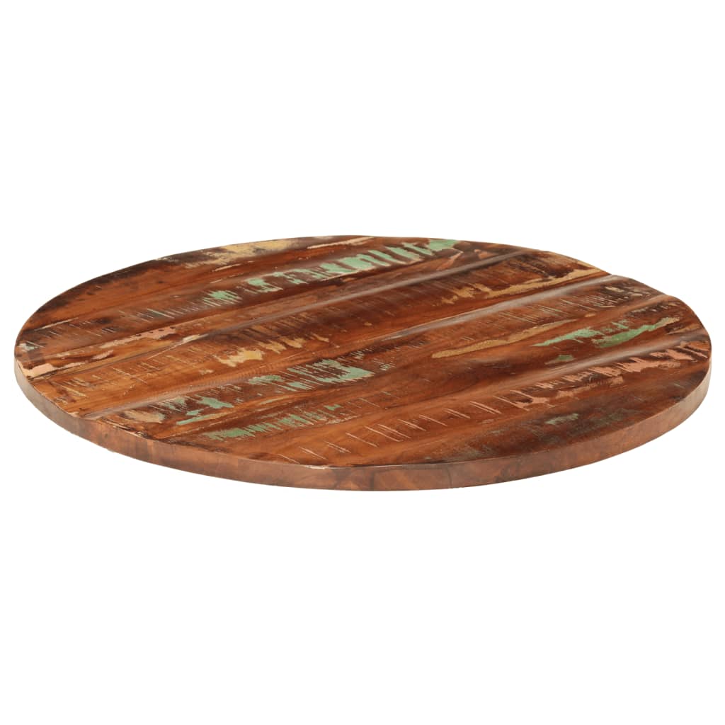Dessus de table Ø 80x3,8 cm rond bois massif de récupération