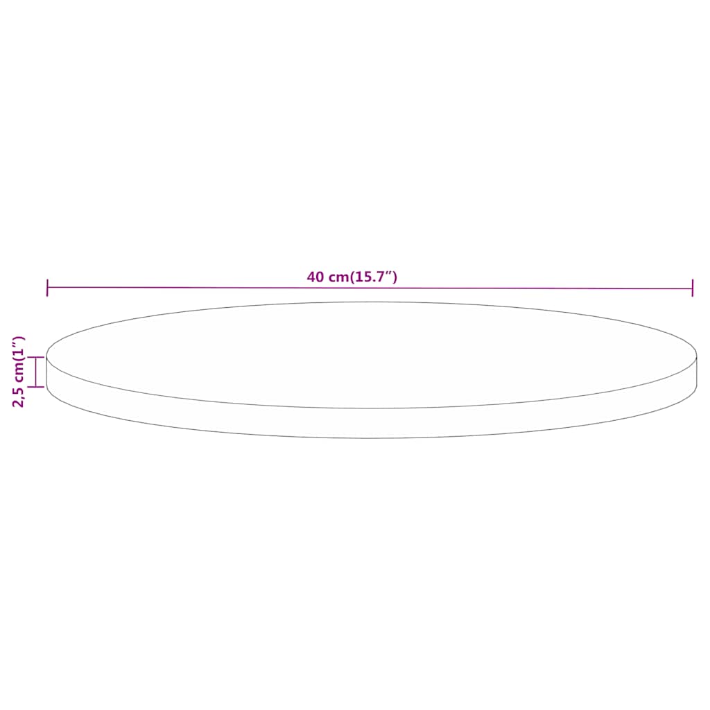 Dessus de table Ø 40x2,5 cm rond bois massif de récupération - XIOS