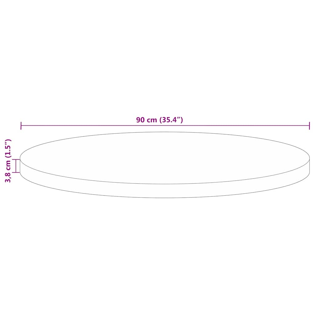 Dessus de table Ø 90x3,8 cm rond bois massif de récupération - XIOS