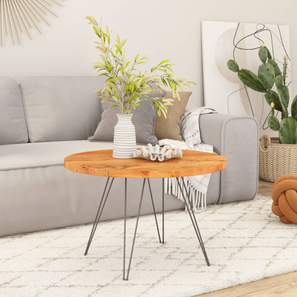 Dessus de table Ø50x3,8 cm rond bois massif d'acacia - XIOS