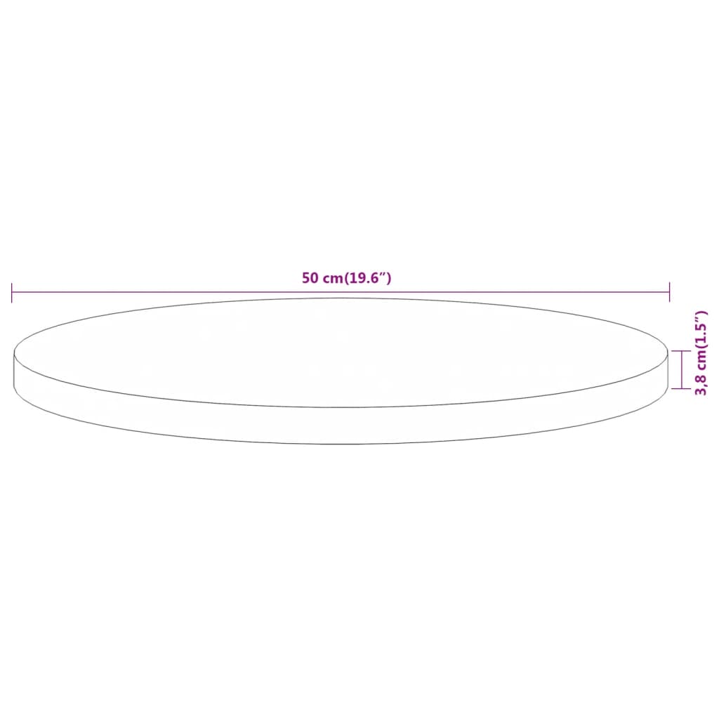Dessus de table Ø50x3,8 cm rond bois massif d'acacia - XIOS