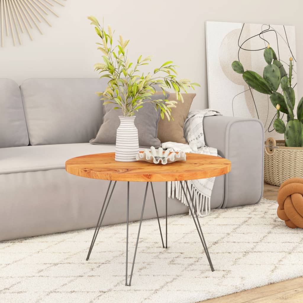 Dessus de table Ø90x2,5 cm rond bois massif d'acacia - XIOS