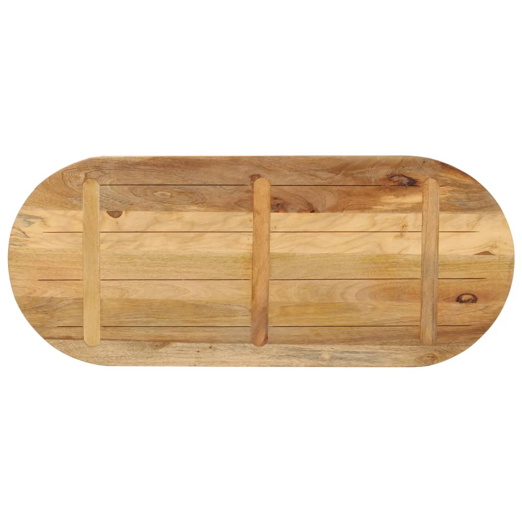 Dessus de table 120x50x3,8cm ovale bois massif de manguier brut - XIOS