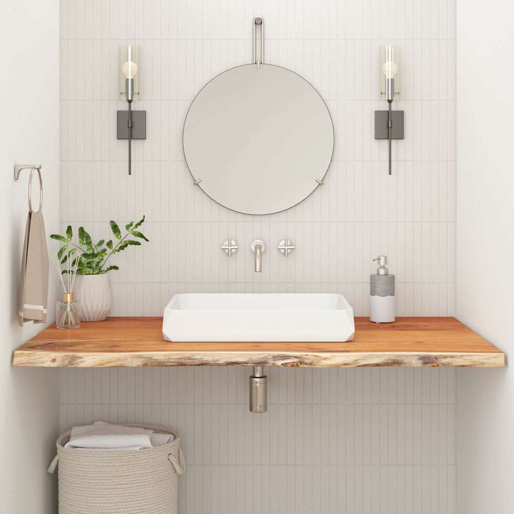 Comptoir de salle de bain 140x60x2,5 cm rectangulaire acacia - XIOS