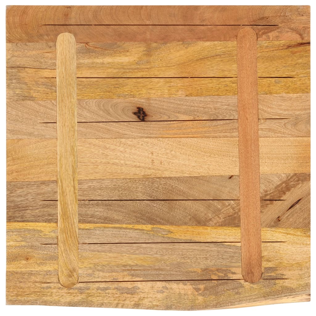 Dessus de table 80x80x2,5 cm bord vif bois massif manguier brut - XIOS