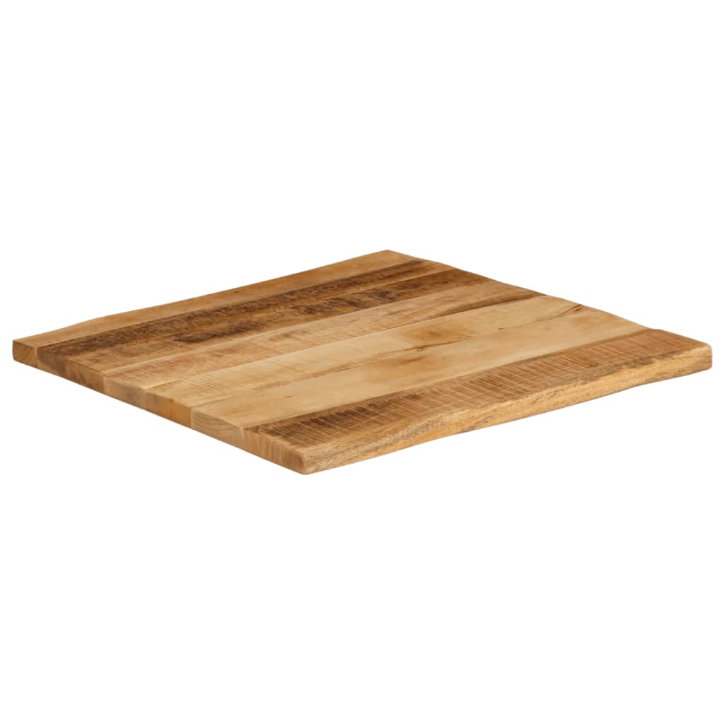 Dessus de table bord vivant 80x80x2,5 cm bois de manguier brut - XIOS